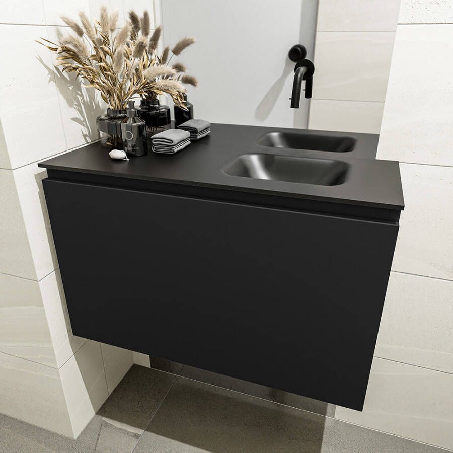 Mondiaz Olan fonteinmeubel 80cm Urban Lex wastafel Urban rechts zonder kraangat