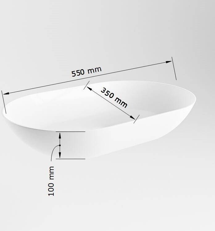 Mondiaz Onni opzetwastafel ovaal 55cm Clay