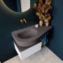 Mondiaz RIVA badmeubelsets 100x50x30cm 1 lade MDF Cale mat push to open 0 kraangaten 1 wasbak links dark grey solid surface RIVA10401 - Thumbnail 4