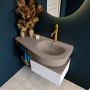 Mondiaz RIVA badmeubelsets 100x50x30cm 1 lade MDF Cale mat push to open 1 kraangat 1 wasbak rechts Smoke solid surface RIVA10932 - Thumbnail 4