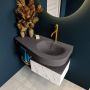 Mondiaz RIVA badmeubelsets 100x50x30cm 1 lade MDF carrara mat push to open 1 kraangat 1 wasbak rechts dark grey solid surface RIVA10524 - Thumbnail 4