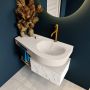 Mondiaz RIVA badmeubelsets 100x50x30cm 1 lade MDF carrara mat push to open 1 kraangat 1 wasbak rechts Linen solid surface RIVA10700 - Thumbnail 4