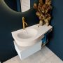 Mondiaz RIVA badmeubelsets 100x50x30cm 1 lade MDF Clay mat push to open 1 kraangat 1 wasbak links Linen solid surface RIVA10563 - Thumbnail 4