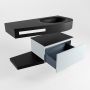 Mondiaz RIVA badmeubelsets 100x50x30cm 1 lade MDF Clay mat push to open 0 kraangaten 1 wasbak rechts Urban solid surface RIVA10210 - Thumbnail 3