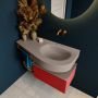 Mondiaz RIVA badmeubelsets 100x50x30cm 1 lade MDF Fire mat push to open 0 kraangaten 1 wasbak rechts Smoke solid surface RIVA10962 - Thumbnail 4