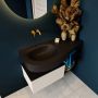 Mondiaz RIVA badmeubelsets 100x50x30cm 1 lade MDF Linen mat push to open 0 kraangaten 1 wasbak links Urban solid surface RIVA10193 - Thumbnail 5