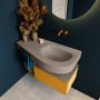 Mondiaz RIVA badmeubelsets 100x50x30cm 1 lade MDF Ocher mat push to open 0 kraangaten 1 wasbak rechts Smoke solid surface RIVA10978 - Thumbnail 4