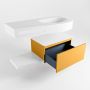 Mondiaz RIVA badmeubelsets 100x50x30cm 1 lade MDF Ocher mat push to open 0 kraangaten 1 wasbak rechts Talc solid surface RIVA10098 - Thumbnail 3