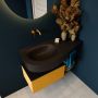 Mondiaz RIVA badmeubelsets 100x50x30cm 1 lade MDF Ocher mat push to open 0 kraangaten 1 wasbak links Urban solid surface RIVA10273 - Thumbnail 5