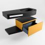 Mondiaz RIVA badmeubelsets 100x50x30cm 1 lade MDF Ocher mat push to open 0 kraangaten 1 wasbak rechts Urban solid surface RIVA10274 - Thumbnail 3
