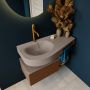 Mondiaz RIVA badmeubelsets 100x50x30cm 1 lade MDF Rust mat push to open 1 kraangat 1 wasbak links Smoke solid surface RIVA10955 - Thumbnail 4