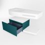 Mondiaz RIVA badmeubelsets 100x50x30cm 1 lade MDF Smag mat push to open 1 kraangat 1 wasbak links Talc solid surface RIVA10107 - Thumbnail 3