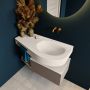 Mondiaz RIVA badmeubelsets 100x50x30cm 1 lade MDF Smoke mat push to open 0 kraangaten 1 wasbak rechts Linen solid surface RIVA10570 - Thumbnail 4