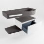 Mondiaz RIVA badmeubelsets 100x50x30cm 1 lade MDF Talc mat push to open 1 kraangat 1 wasbak rechts dark grey solid surface RIVA10356 - Thumbnail 4