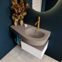 Mondiaz RIVA badmeubelsets 100x50x30cm 1 lade MDF Talc mat push to open 1 kraangat 1 wasbak rechts Smoke solid surface RIVA10884 - Thumbnail 3