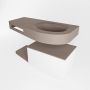 Mondiaz RIVA badmeubelsets 100x50x30cm 1 lade MDF Talc mat push to open 1 kraangat 1 wasbak rechts Smoke solid surface RIVA10884 - Thumbnail 5