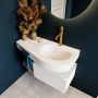 Mondiaz RIVA badmeubelsets 100x50x30cm 1 lade MDF Talc mat push to open 1 kraangat 1 wasbak rechts Talc solid surface RIVA10004 - Thumbnail 4
