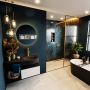 Mondiaz RIVA badmeubelsets 100x50x30cm 1 lade MDF Talc mat push to open 1 kraangat 1 wasbak rechts Urban solid surface RIVA10180 - Thumbnail 4