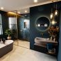 Mondiaz RIVA badmeubelsets 100x50x30cm 1 lade MDF Urban mat push to open 0 kraangaten 1 wasbak links Smoke solid surface RIVA10889 - Thumbnail 3