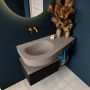 Mondiaz RIVA badmeubelsets 100x50x30cm 1 lade MDF Urban mat push to open 0 kraangaten 1 wasbak links Smoke solid surface RIVA10889 - Thumbnail 4