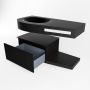 Mondiaz RIVA badmeubelsets 100x50x30cm 1 lade MDF Urban mat push to open 1 kraangat 1 wasbak links Urban solid surface RIVA10187 - Thumbnail 3
