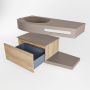 Mondiaz RIVA badmeubelsets 100x50x30cm 1 lade MDF Washed Oak mat push to open 0 kraangaten 1 wasbak links Smoke solid surface RIVA11001 - Thumbnail 4
