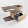 Mondiaz RIVA badmeubelsets 100x50x30cm 1 lade MDF Washed Oak mat push to open 0 kraangaten 1 wasbak rechts Smoke solid surface RIVA11002 - Thumbnail 5