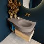 Mondiaz RIVA badmeubelsets 100x50x30cm 1 lade MDF Washed Oak mat push to open 0 kraangaten 1 wasbak rechts Smoke solid surface RIVA11002 - Thumbnail 6