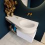Mondiaz RIVA badmeubelsets 120x50x30cm 1 lade MDF Cale mat push to open 0 kraangaten 1 wasbak rechts Linen solid surface RIVA10582 - Thumbnail 4