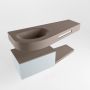 Mondiaz RIVA badmeubelsets 120x50x30cm 1 lade MDF Clay mat push to open 0 kraangaten 1 wasbak links Smoke solid surface RIVA10917 - Thumbnail 5