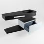 Mondiaz RIVA badmeubelsets 120x50x30cm 1 lade MDF Clay mat push to open 1 kraangat 1 wasbak rechts Urban solid surface RIVA10216 - Thumbnail 3