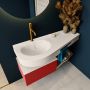 Mondiaz RIVA badmeubelsets 120x50x30cm 1 lade MDF Fire mat push to open 1 kraangat 1 wasbak links Linen solid surface RIVA10615 - Thumbnail 4