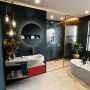 Mondiaz RIVA badmeubelsets 120x50x30cm 1 lade MDF Fire mat push to open 1 kraangat 1 wasbak rechts Linen solid surface RIVA10616 - Thumbnail 3