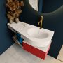 Mondiaz RIVA badmeubelsets 120x50x30cm 1 lade MDF Fire mat push to open 1 kraangat 1 wasbak rechts Linen solid surface RIVA10616 - Thumbnail 4