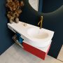 Mondiaz RIVA badmeubelsets 120x50x30cm 1 lade MDF Fire mat push to open 1 kraangat 1 wasbak rechts Talc solid surface RIVA10088 - Thumbnail 5