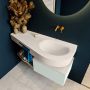 Mondiaz RIVA badmeubelsets 120x50x30cm 1 lade MDF Greey mat push to open 0 kraangaten 1 wasbak rechts Linen solid surface RIVA10558 - Thumbnail 4