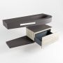 Mondiaz RIVA badmeubelsets 120x50x30cm 1 lade MDF Light Brown Grey mat push to open 0 kraangaten 1 wasbak rechts dark grey solid surface RIVA10494 - Thumbnail 5