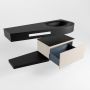 Mondiaz RIVA badmeubelsets 120x50x30cm 1 lade MDF Linen mat push to open 0 kraangaten 1 wasbak rechts Urban solid surface RIVA10198 - Thumbnail 3