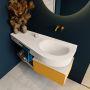 Mondiaz RIVA badmeubelsets 120x50x30cm 1 lade MDF Ocher mat push to open 0 kraangaten 1 wasbak rechts Linen solid surface RIVA10630 - Thumbnail 4