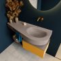Mondiaz RIVA badmeubelsets 120x50x30cm 1 lade MDF Ocher mat push to open 0 kraangaten 1 wasbak rechts Smoke solid surface RIVA10982 - Thumbnail 4
