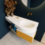 Mondiaz RIVA badmeubelsets 120x50x30cm 1 lade MDF Ocher mat push to open 0 kraangaten 1 wasbak rechts Talc solid surface RIVA10102 - Thumbnail 5