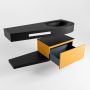 Mondiaz RIVA badmeubelsets 120x50x30cm 1 lade MDF Ocher mat push to open 0 kraangaten 1 wasbak rechts Urban solid surface RIVA10278 - Thumbnail 4