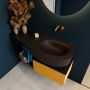 Mondiaz RIVA badmeubelsets 120x50x30cm 1 lade MDF Ocher mat push to open 0 kraangaten 1 wasbak rechts Urban solid surface RIVA10278 - Thumbnail 5