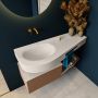 Mondiaz RIVA badmeubelsets 120x50x30cm 1 lade MDF Rust mat push to open 0 kraangaten 1 wasbak links Linen solid surface RIVA10605 - Thumbnail 4