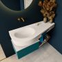 Mondiaz RIVA badmeubelsets 120x50x30cm 1 lade MDF Smag mat push to open 0 kraangaten 1 wasbak links Linen solid surface RIVA10637 - Thumbnail 4