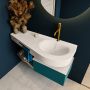Mondiaz RIVA badmeubelsets 120x50x30cm 1 lade MDF Smag mat push to open 1 kraangat 1 wasbak rechts Linen solid surface RIVA10640 - Thumbnail 3