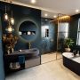 Mondiaz RIVA badmeubelsets 120x50x30cm 1 lade MDF Smoke mat push to open 1 kraangat 1 wasbak rechts dark grey solid surface RIVA10400 - Thumbnail 3