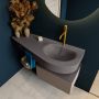 Mondiaz RIVA badmeubelsets 120x50x30cm 1 lade MDF Smoke mat push to open 1 kraangat 1 wasbak rechts dark grey solid surface RIVA10400 - Thumbnail 4