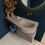 Mondiaz RIVA badmeubelsets 120x50x30cm 1 lade MDF Smoke mat push to open 0 kraangaten 1 wasbak rechts Smoke solid surface RIVA10926 - Thumbnail 4