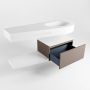 Mondiaz RIVA badmeubelsets 120x50x30cm 1 lade MDF Smoke mat push to open 1 kraangat 1 wasbak rechts Talc solid surface RIVA10048 - Thumbnail 3